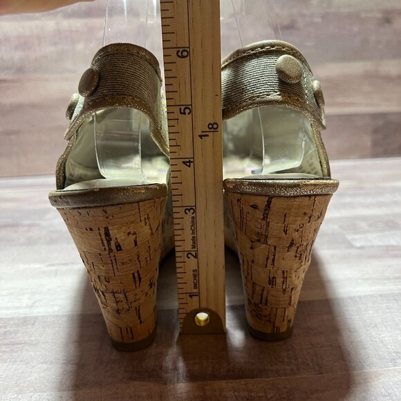 Old Navy Womens Cognac Cross Strap Wedge Sandals Size 11 Espadrille Heel - Picture 13 of 15